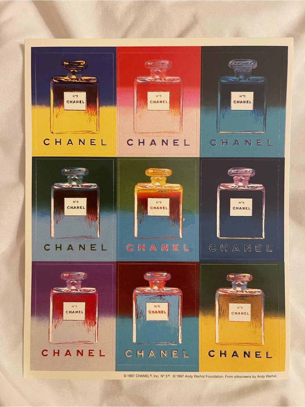 1997 Chanel N°5 Andy Warhol Stickers